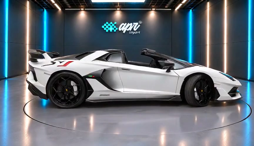 Lamborghini im virtuellen APR-Studio; illustrative Darstellung von Exterieur und Innenraum